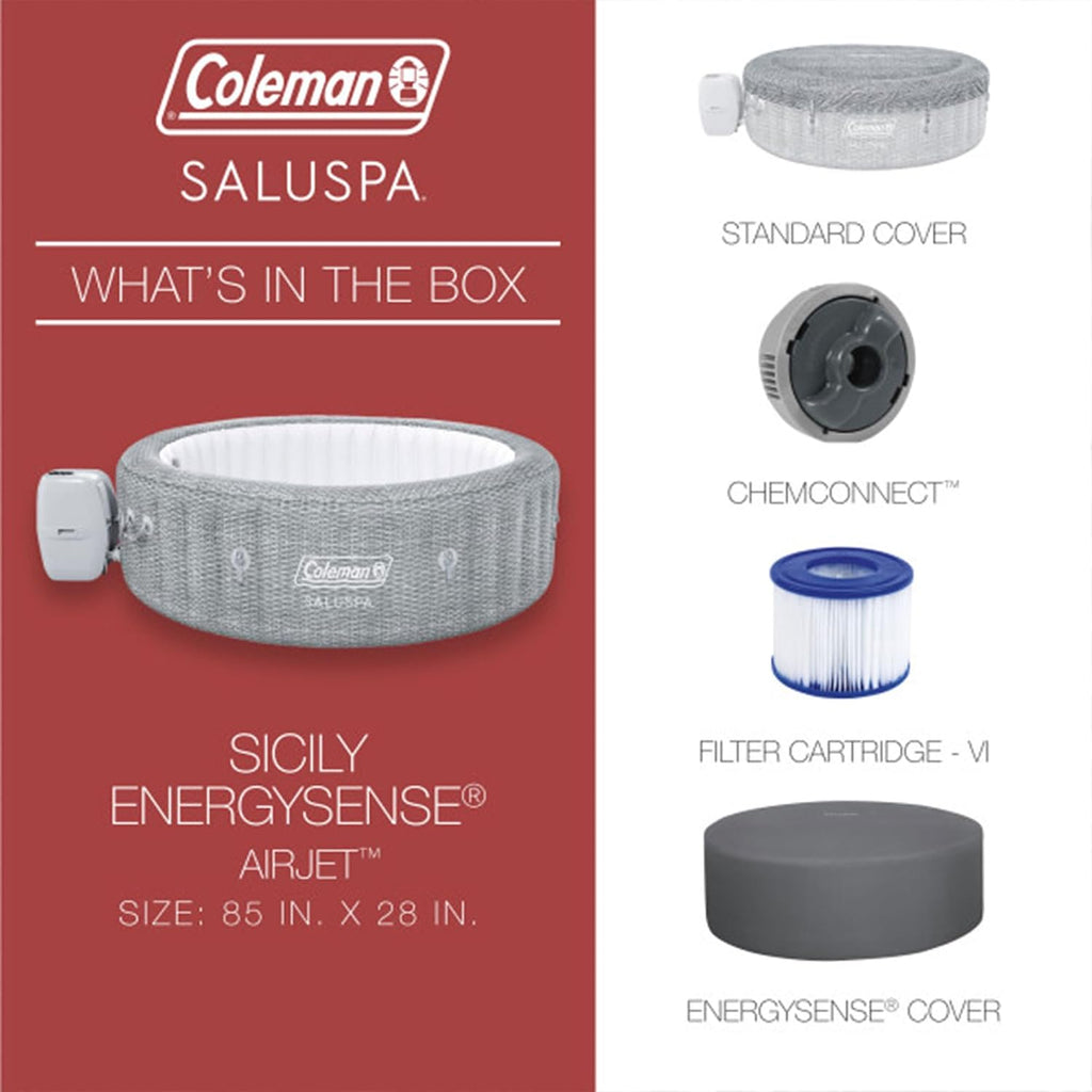 SaluSpa Sicily 180 Soothing AirJet Inflatable Hot Tub with 2 Spa Seats & Padded Headrest
