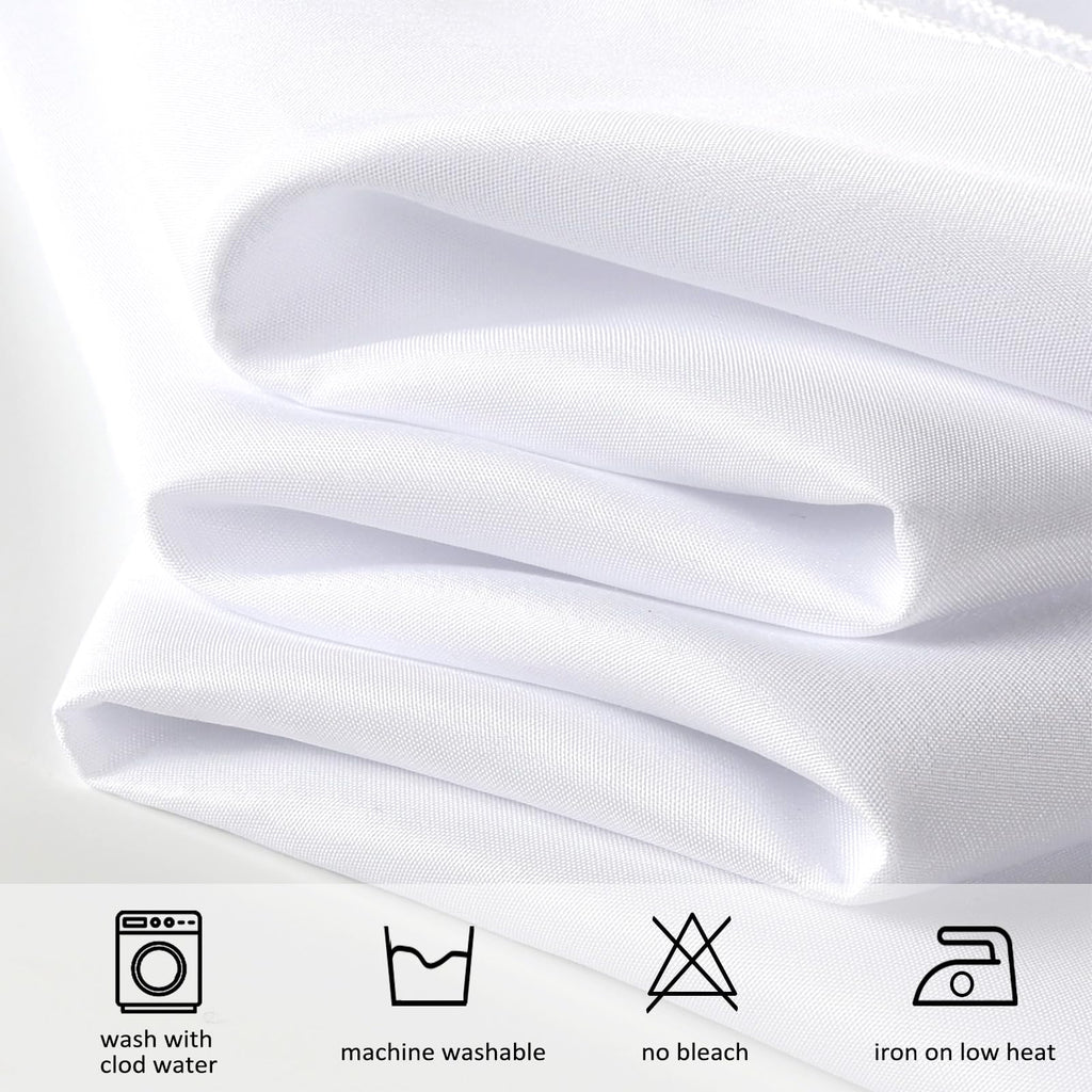 8 Pack 60 x 84 Inch White Rectangle Table Cloth for 4 Foot Tables