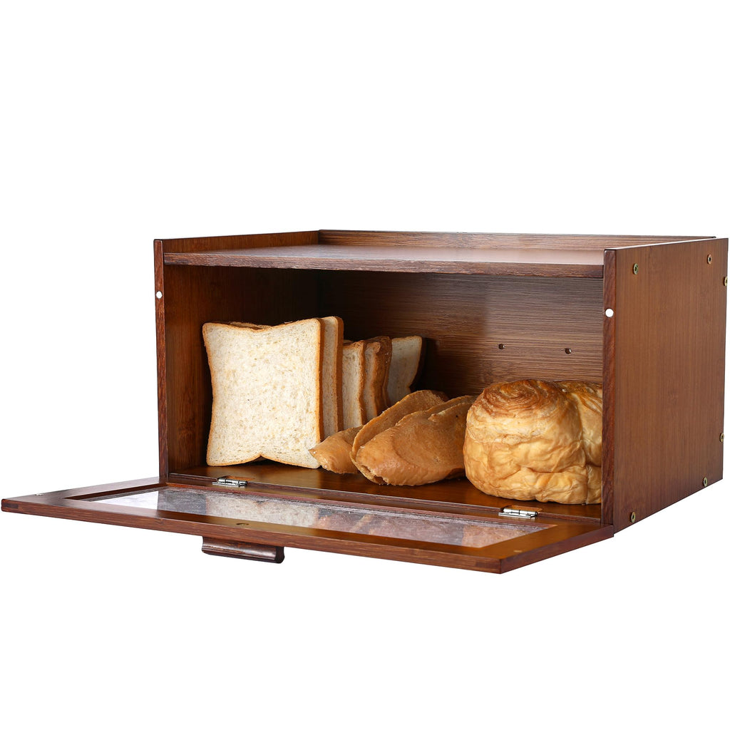 Vintage Countertop - Retro Brown Bread Storage Box Breadbox