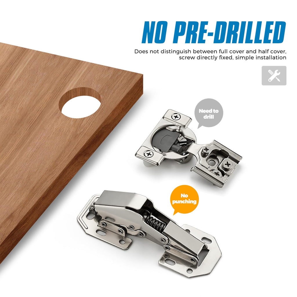 Hidden Cabinet Hinges, Soft Close, Concealed Cabinet Hinges 4 Pack