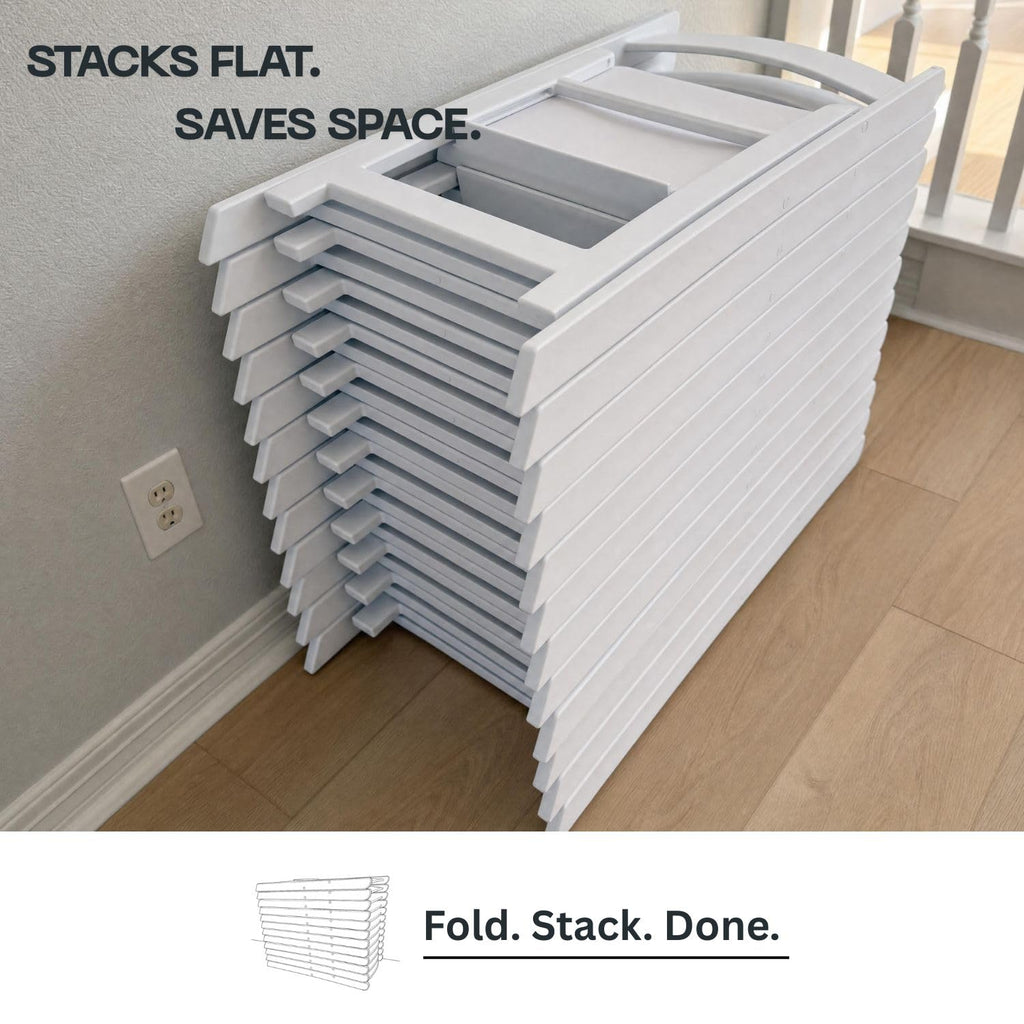 White 4 PCS Lightweight Resin Folding Chairs with Padding Unleash Comfort Foldable Chair and Durability