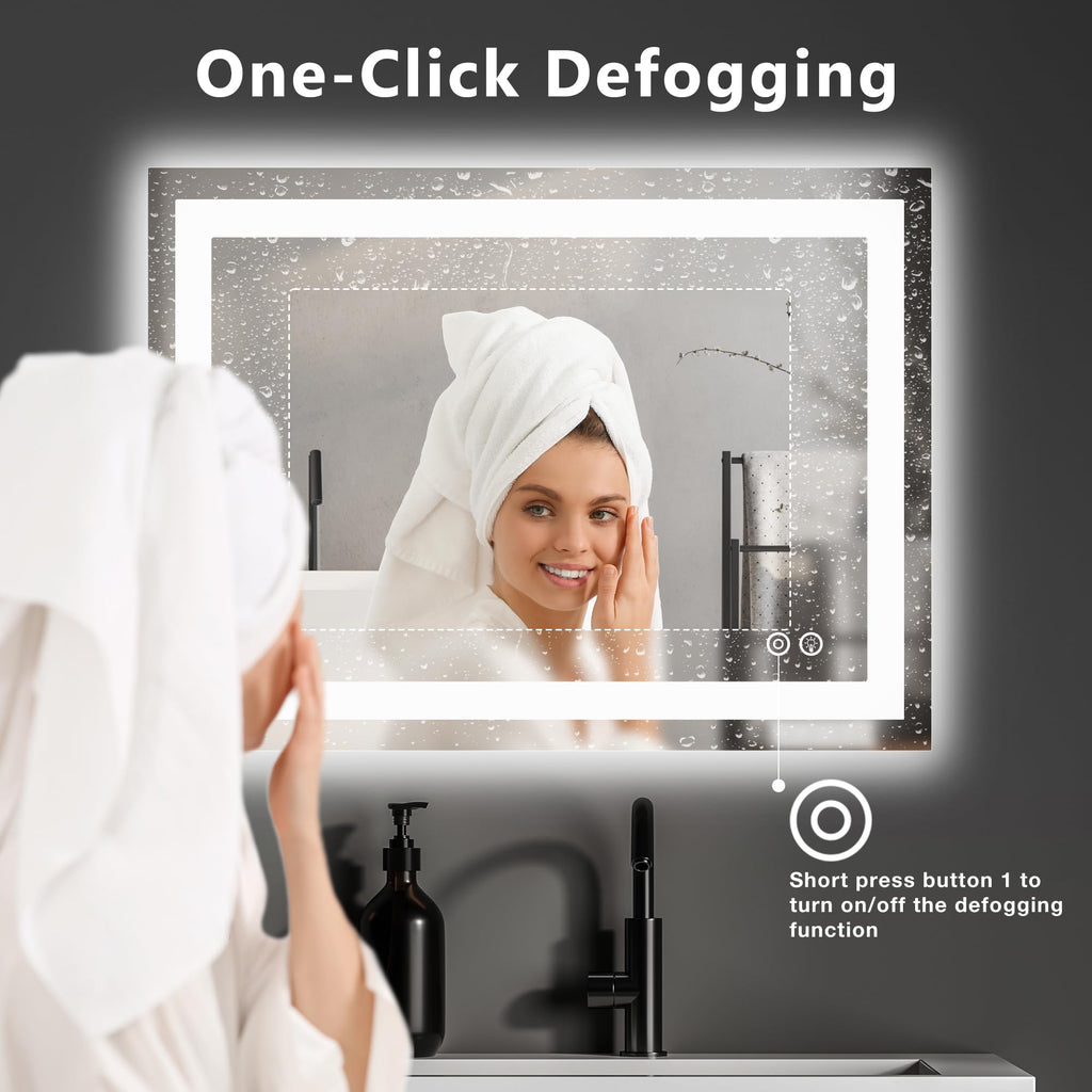 36.1"x36.1" LED Bathroom Mirror, Bathroom Vanity Mirror