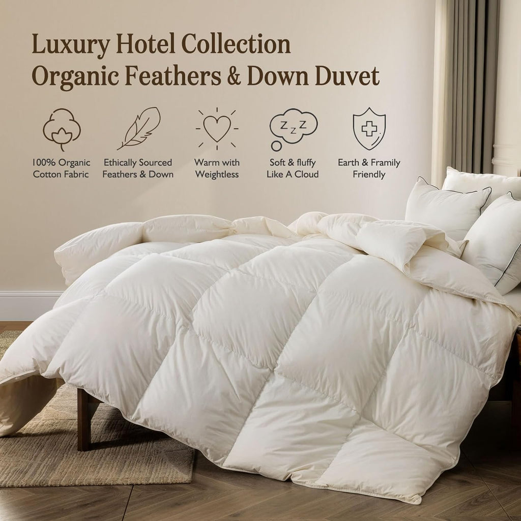Lightweight Organic Feather Down Comforter Queen