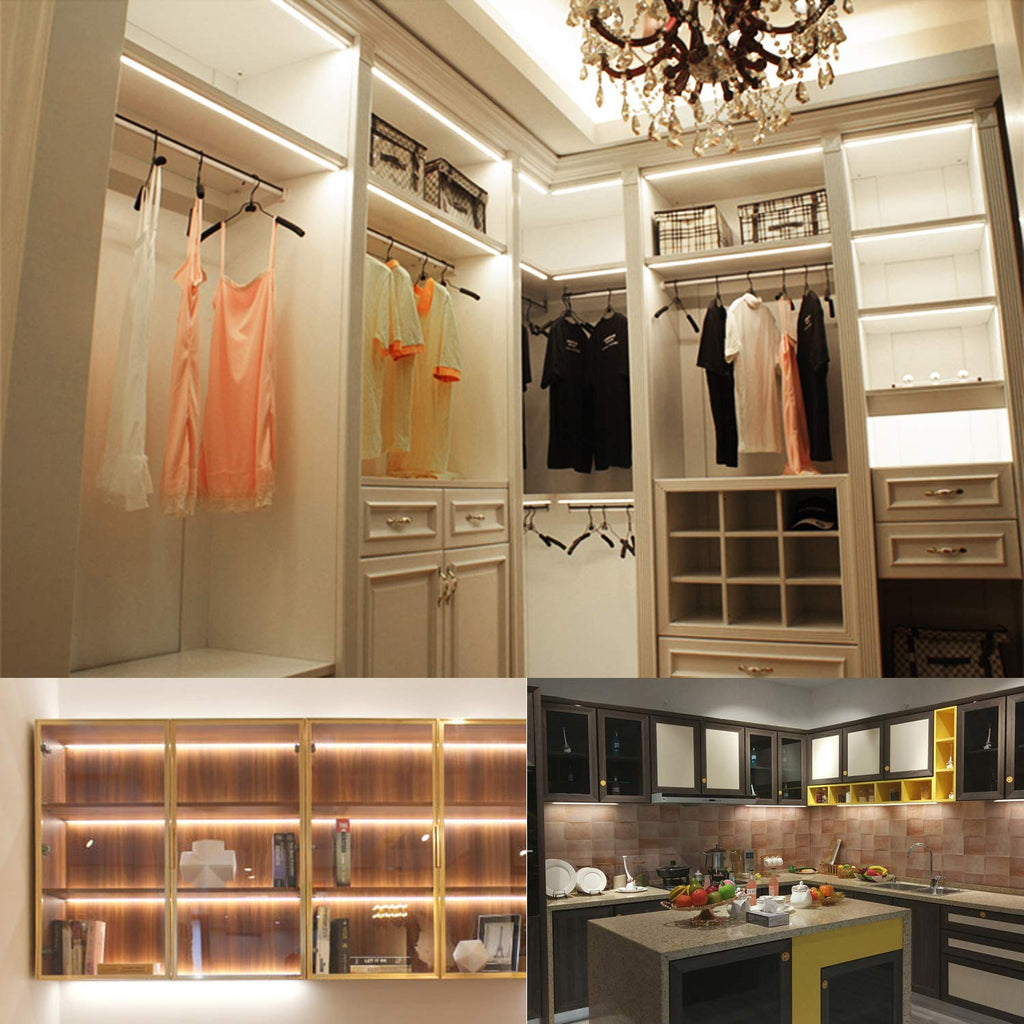 Under Cabinet Lighting Wired Plug in or Hardwired Cold White 6000K, 8 Pack 11inch Linkable Dimmable LED Under Cabinet