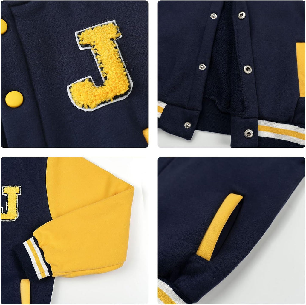 Boys Varsity Letterman Jacket Baseball Bomber Coat