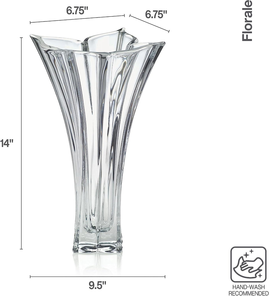 Florale Crystal Vase, 14"
