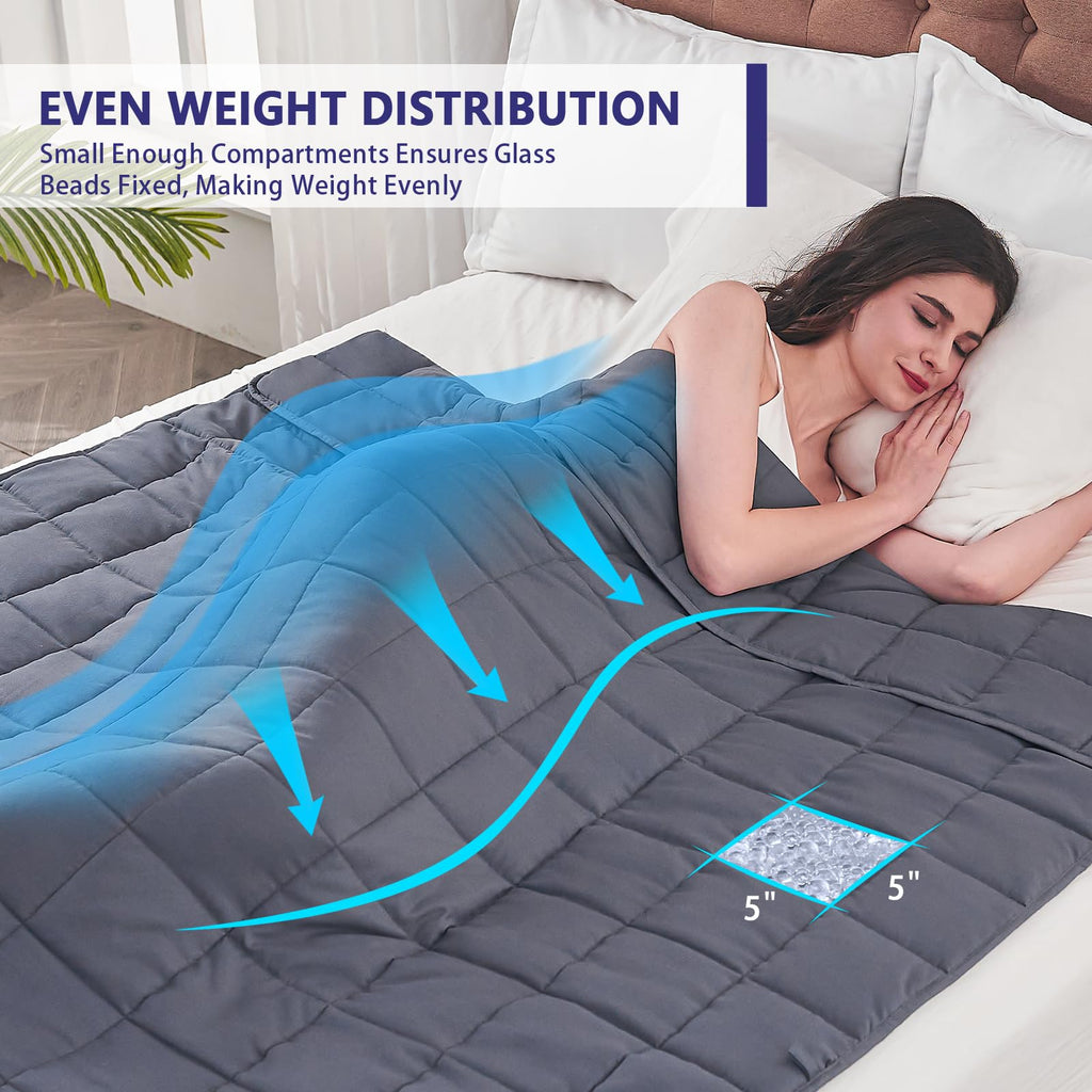 Weighted Throw Blanket for Adults 25lbs Queen Size, 60" x 80", Grey