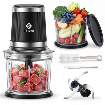 Food Processor with Two 4 Cup Bowls: 2-Speed Electric Food Chopper