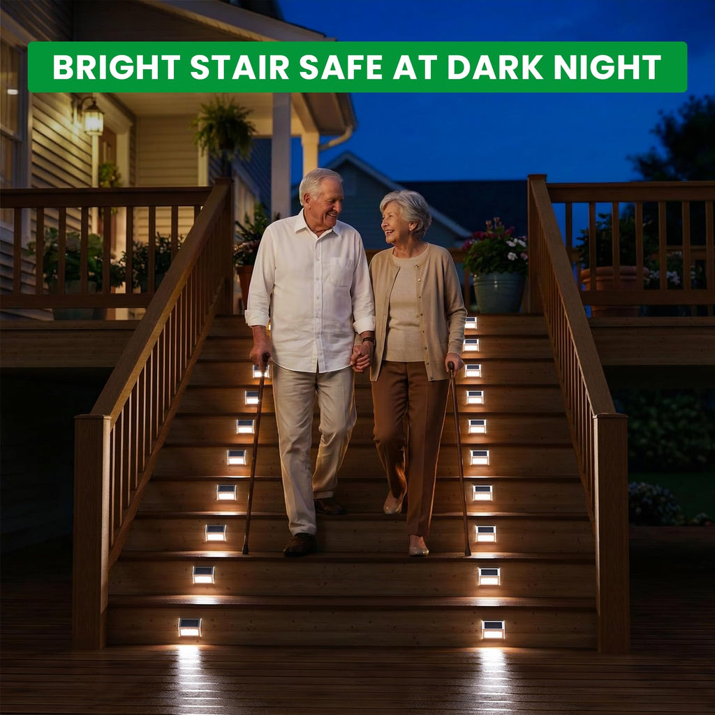 Solar Deck Lights Perfect for Fence, Step, Stair Decor-Cool White-8P
