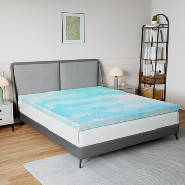 Mattress Topper Queen Size - 2 Inch Cooling Memory Foam Mattress Topper, Slow-Rebound Pressure Relief, Soft Comfort