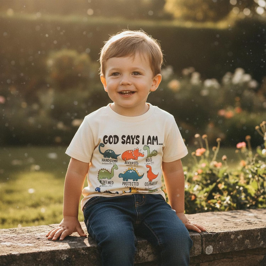 Toddler Little Boy Summer Dinosaur Clothes Funny Letter T Shirt Tops