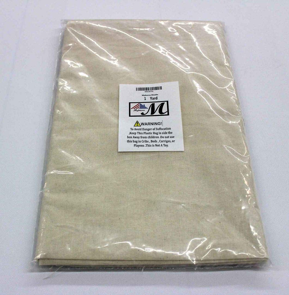 100% Cotton Muslin Fabric, Textile Unbleached, Draping Fabric Wide: 63 inch Natural 10 Yards (5.25 Feet x 30 Feet)(63"