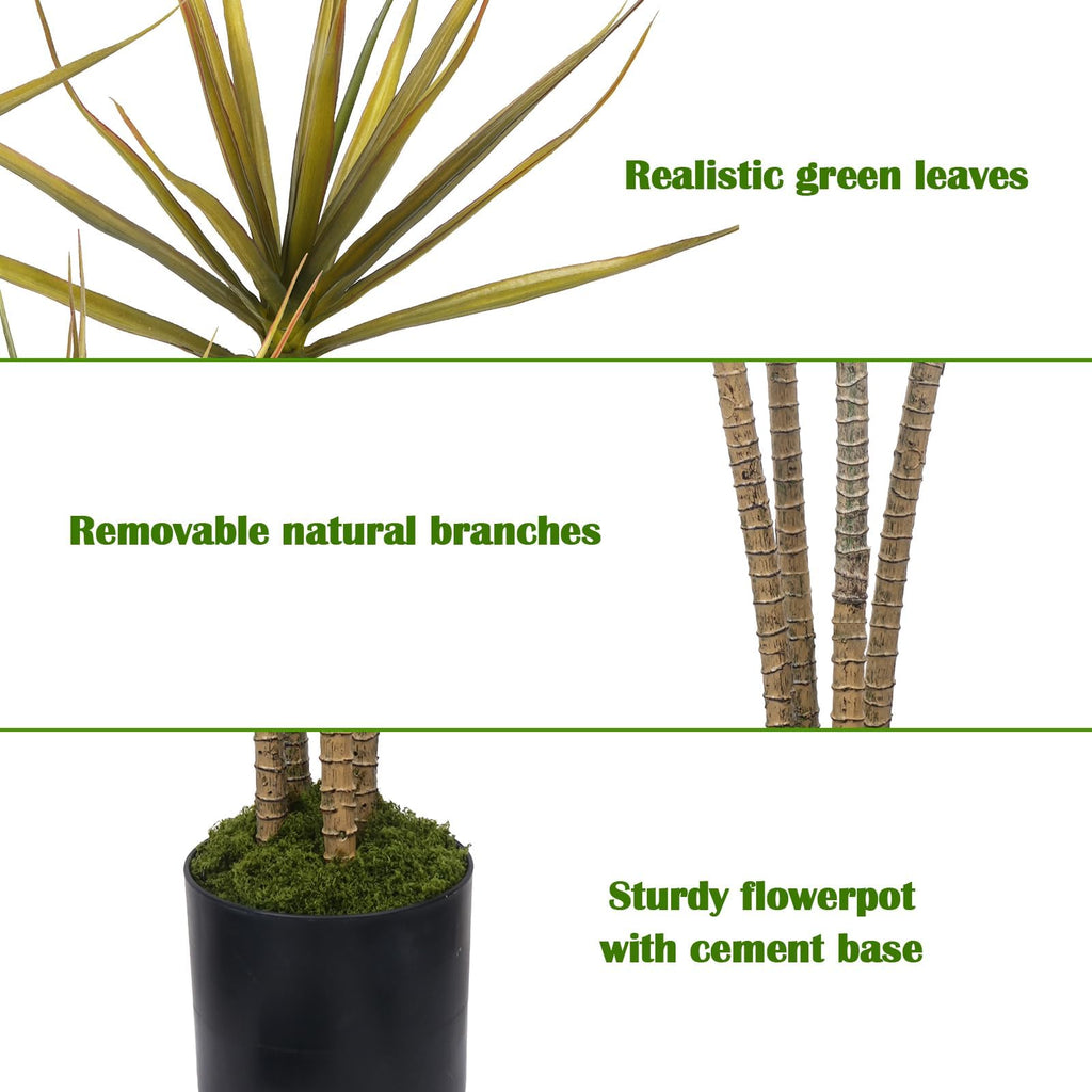 4ft Dracaena Artificial Plant Realistic Artificial Tree Indoor