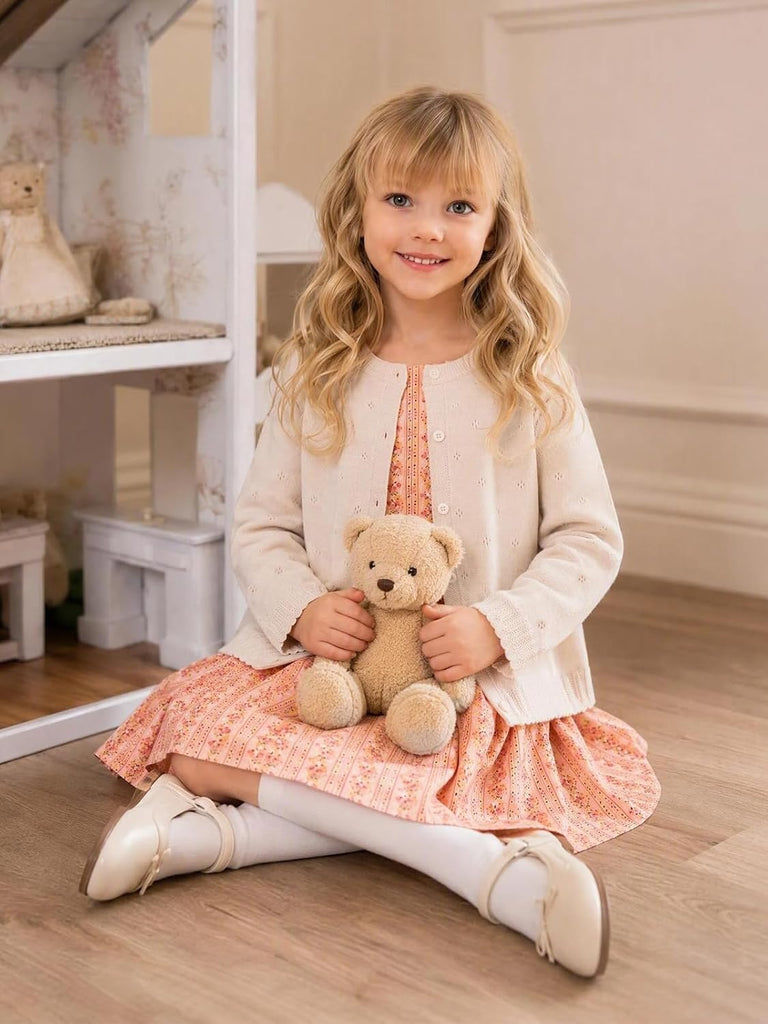 Long Sleeve Button Up Knit Sweater School Uniform Top