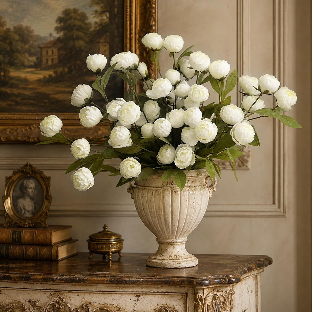 Faux Peonies Artificial Flowers for Vase - 29" Bulk Silk Fake Peonies Flower Stems, Real Touch Fake Flowers - Set of 6
