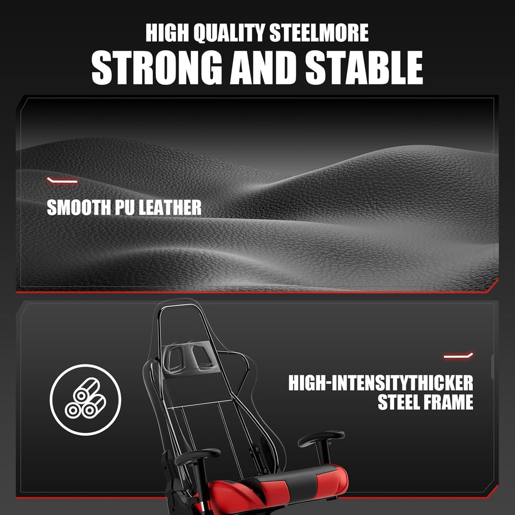 Gaming Chair Racing Office Computer Ergonomic Video Game Chair Backrest and Seat Height Adjustable Swivel Recliner