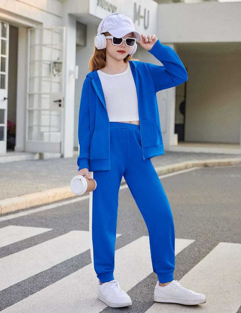 Girls 2 Piece Outfits Sweatsuits Athletic Tracksuit Jogger Set