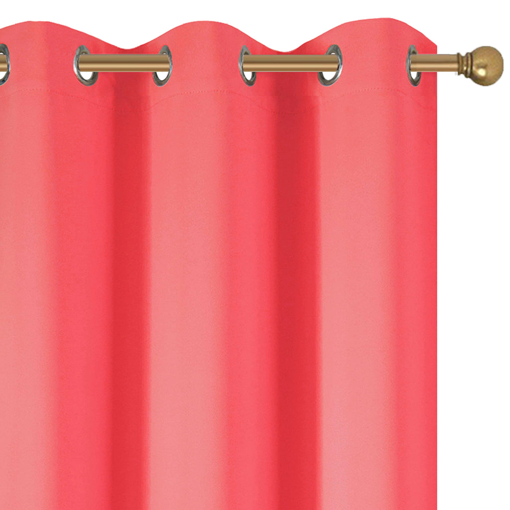 Coral Grommet Blackout Curtains Thermal Insulated Room Darkening Curtains Drapes, 42 x 84 inch, 2 Panels
