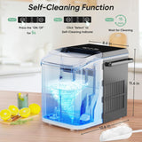 Countertop Ice Maker with Handle, 26lbs/24H Portable Ice Machine, 9 Bullet Cubes Ready in 6 Mins, Self-Cleaning