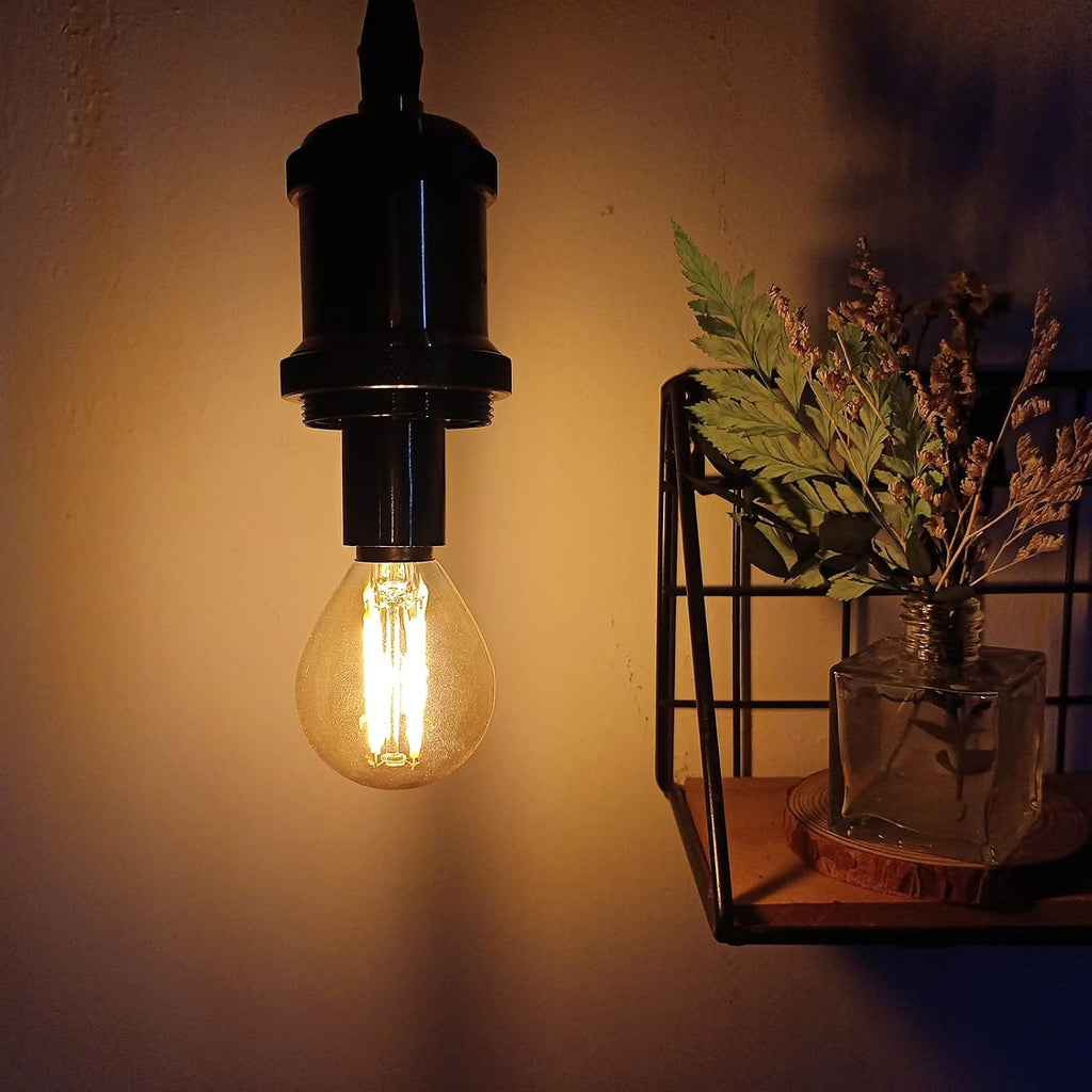 4W Vintage Edison LED Filament Candelabra Light Bulb, Dimmable, 2200K Ultra Warm White, E12 Base, G45/G14 Amber Glass