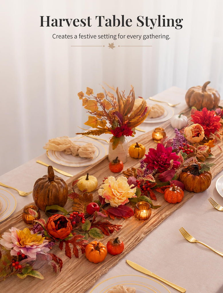 6Ft Fall Garland for Mantle: Fall Decor Thanksgiving