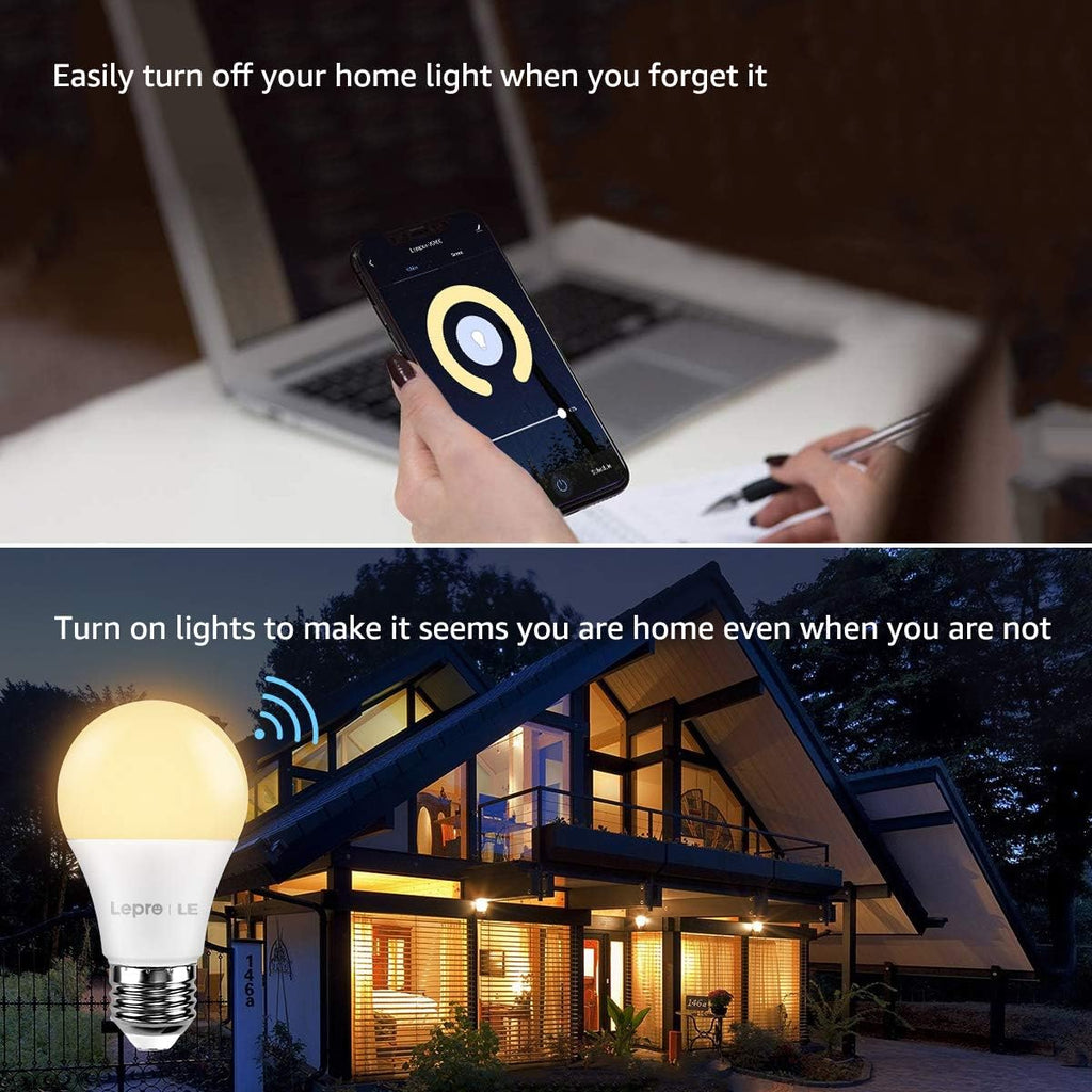 LED Smart Light Bulbs, Compatible with Alexa and Google Assistant, 60 Watt Equivalent, Dimmable with App (Not Support