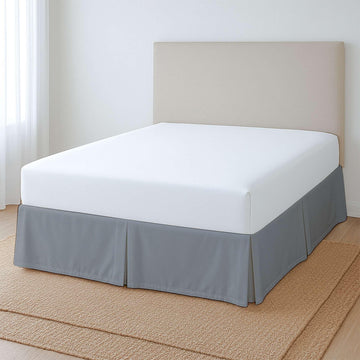 California King Pleated Bed Skirt, Easy Fit with 21 Inch Tailored Drop, Wrinkle-Free Microfiber, Lightweight, Classic