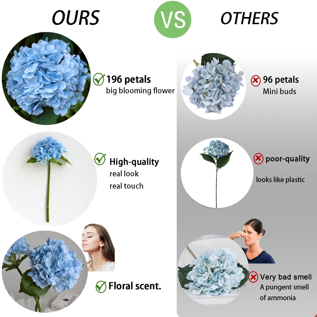 4PCS Long Stem Big Size Blue Artificial Silk Lifelike Real Touch Blue Artificial Wedding Shower Bride Bouquets Office