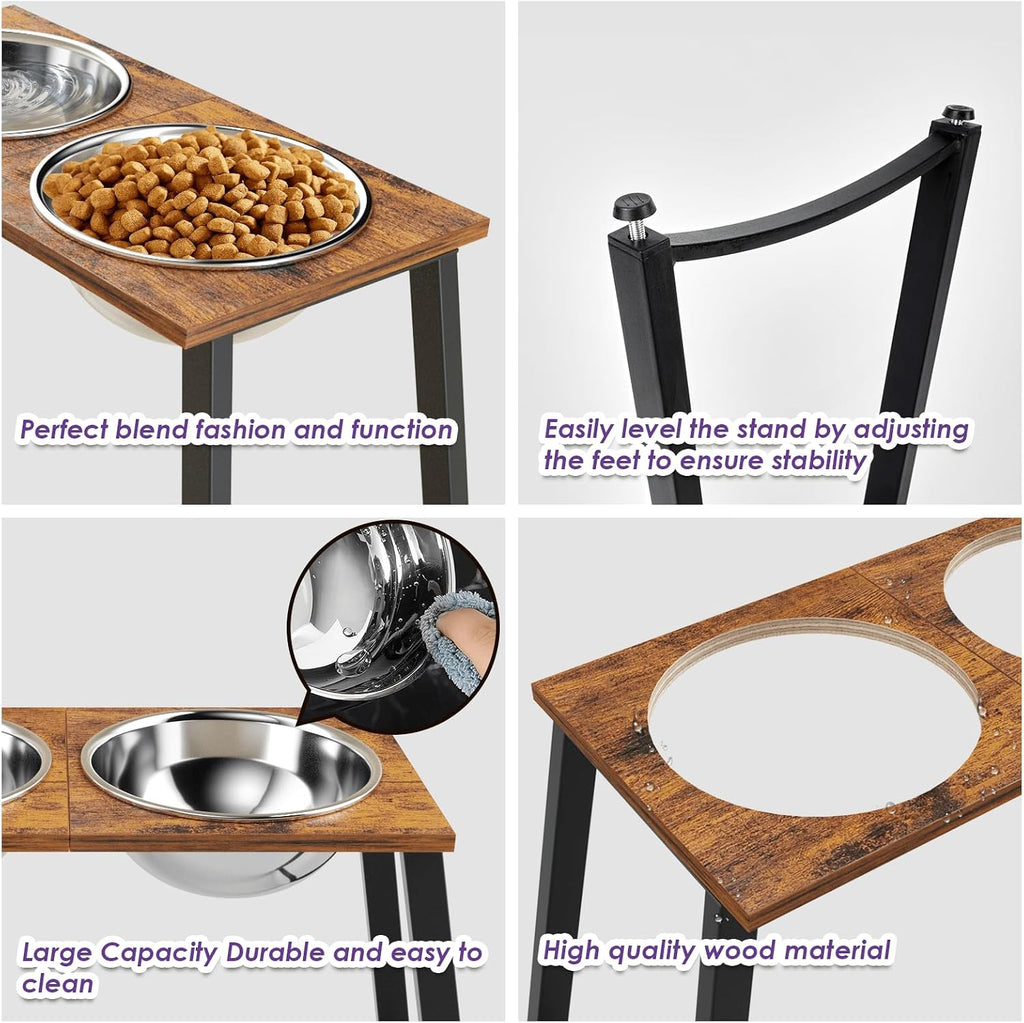 Elevated Dog Bowls for X-Large Dogs with Spill Proof Mat 2 X-Large 3000ML(13CUPS) Stainless Steel Dog Bowls, 16.5"