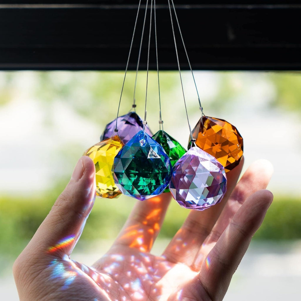 15pcs Crystal Ball Prism Suncatchers 30mm Rainbow Maker Hanging Crystals - Multi-Color,Prisms