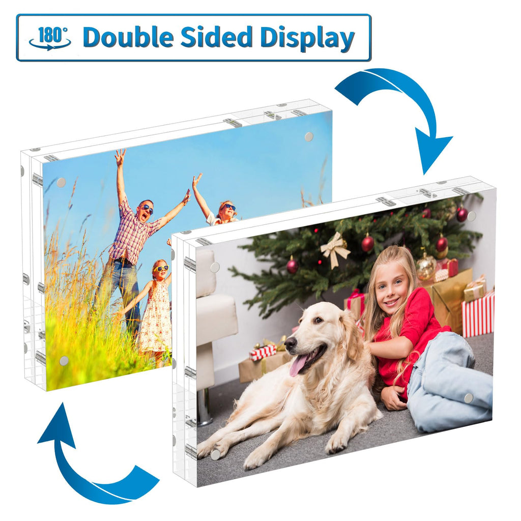 4x6 Acrylic Picture Frames 3 Pack, Clear Picture Frames, 20% Thicker