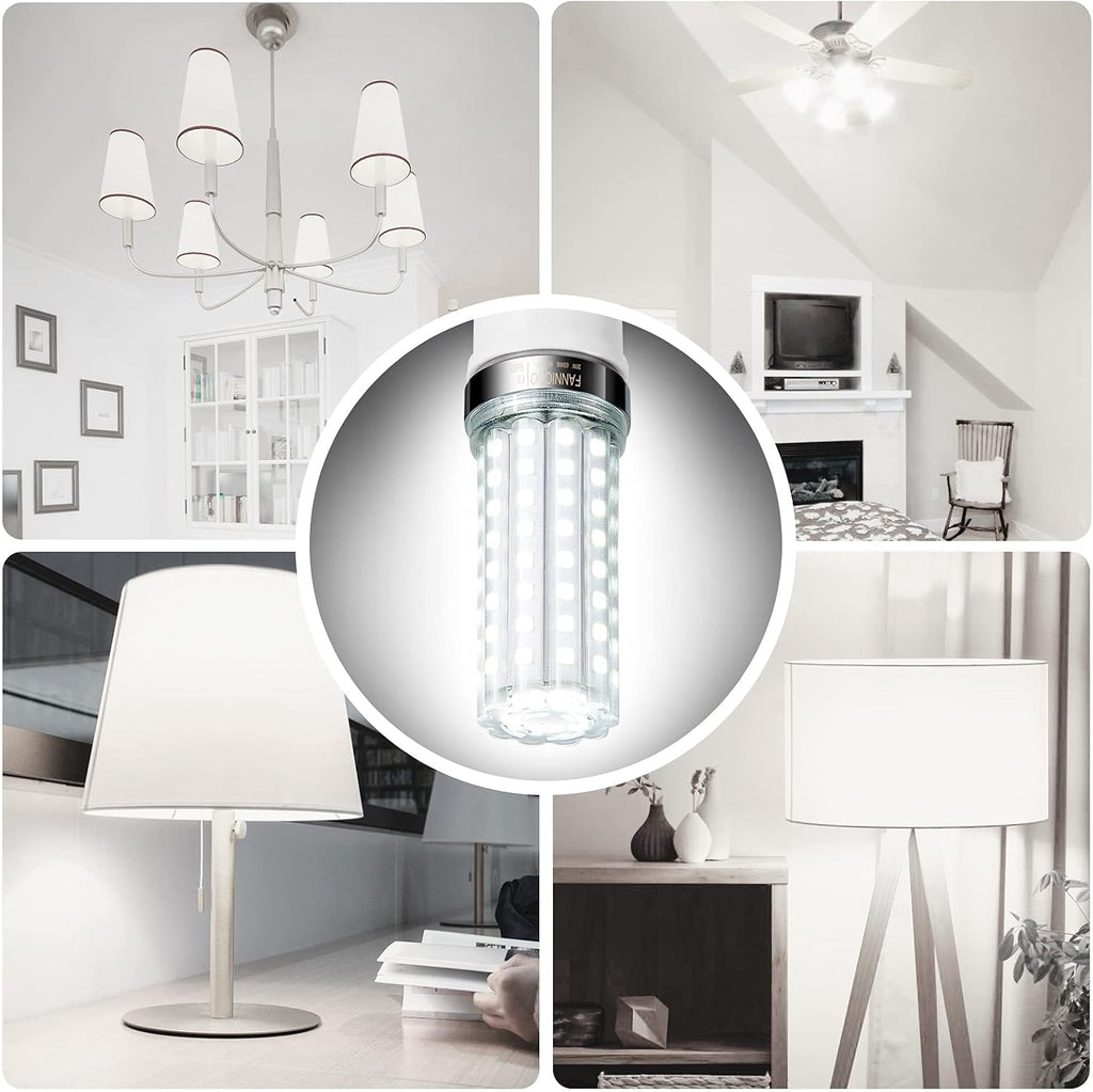 LED Corn Light Bulb 150W Equivalent 2500 Lumen 6500K Cool Daylight White 20W E26/E27 Base Non-dimmable Ceiling Fan
