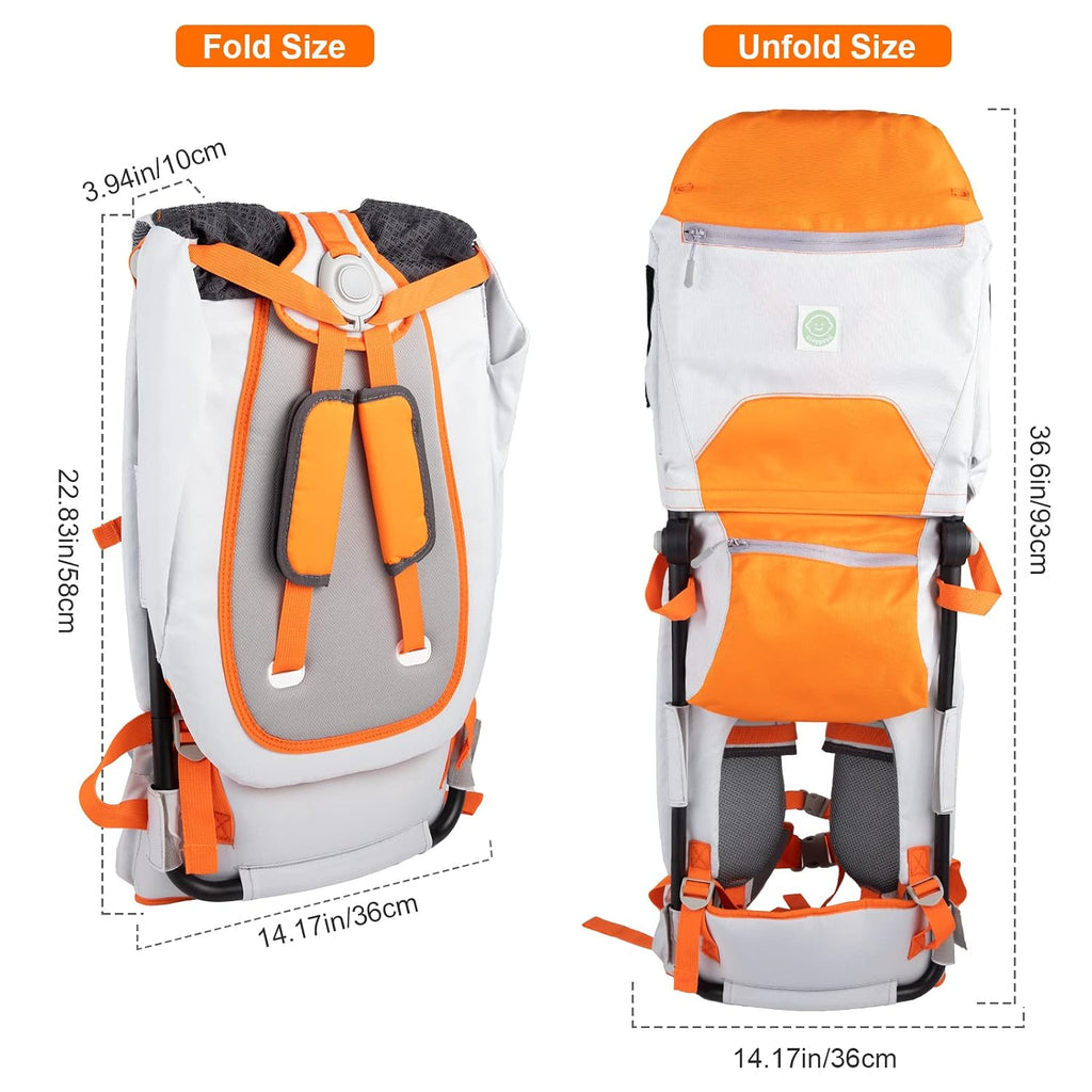 Shoulder Carrier Baby Hiking Backpack Carrier with Rain Cover Sun Shade for Child Safe Backrest and Toddler Ergonomic