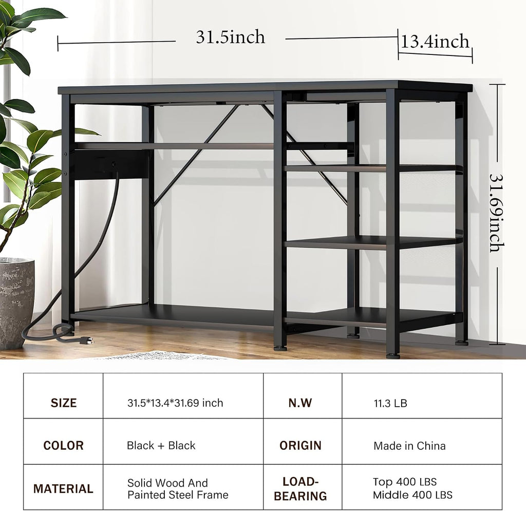 20-29 Gallon Fish Tank Stand With Power Outlets for Aquarium Stand