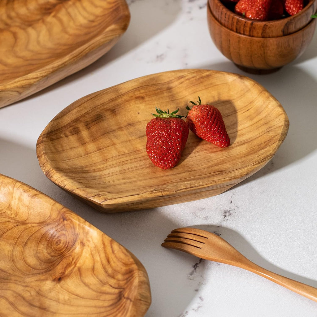 Root Wood Dish, Party Platter and Tray for Sandwich Bread Serving, appetizer display, Vintage ring dish, Hand Carved