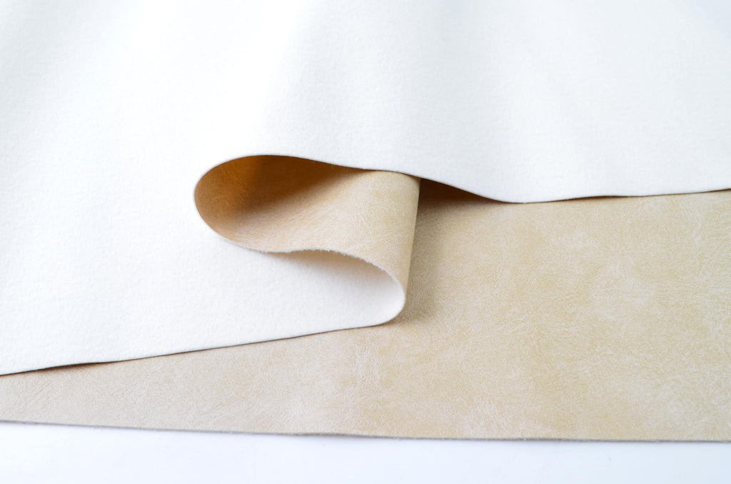 5 Yards 54" x 180" Distressed Crazy Horse Soft Faux Leather Fabric Hot Cream Fake Leather Fabric Upholstery Vinyl for