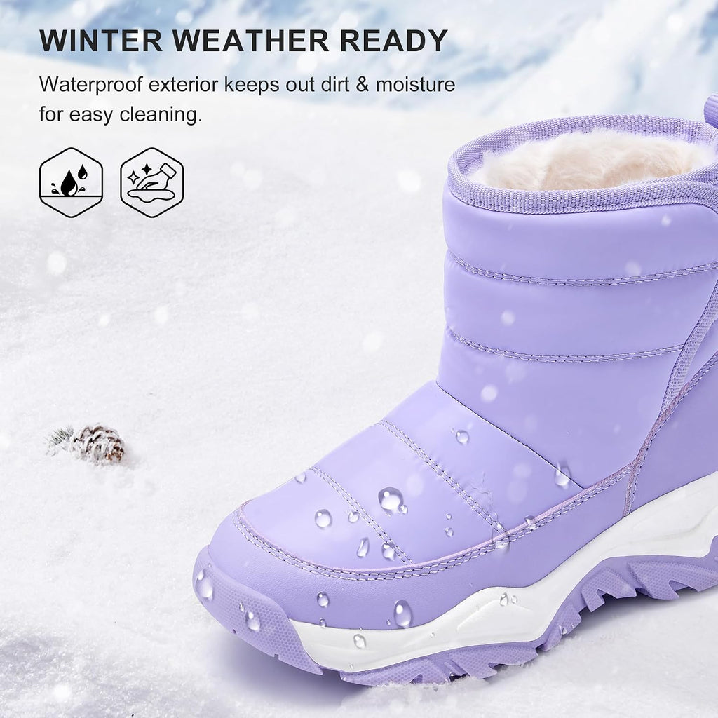 Toddler Snow Boots Girls Lightweight Warm Winter Shoes