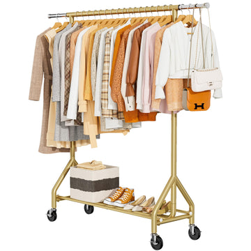 Heavy Duty Clothes Rack Load 450 LBS, Metal Garment Rack, Standing Rolling Clothing Rack for Hanging Clothes with