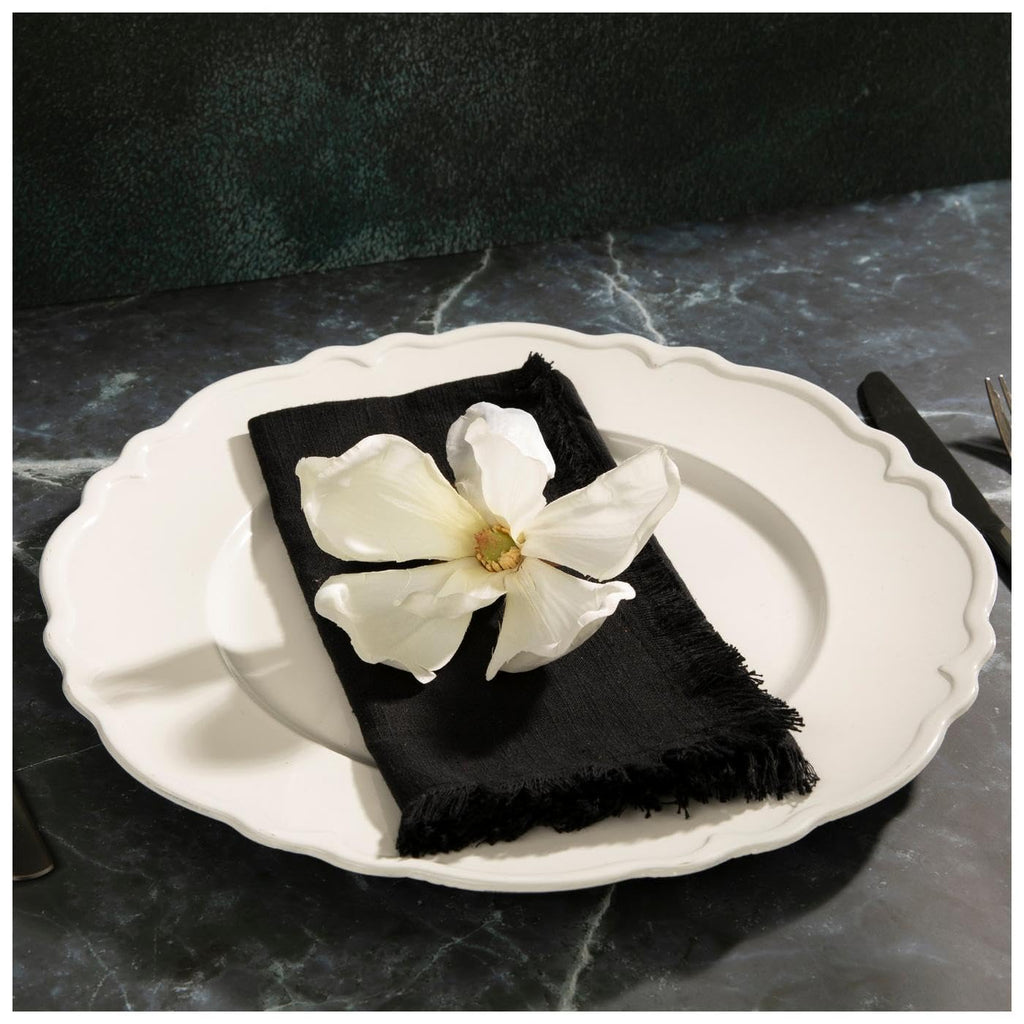 White Scalloped Charger Plates, 13 Inch, Set of 12
