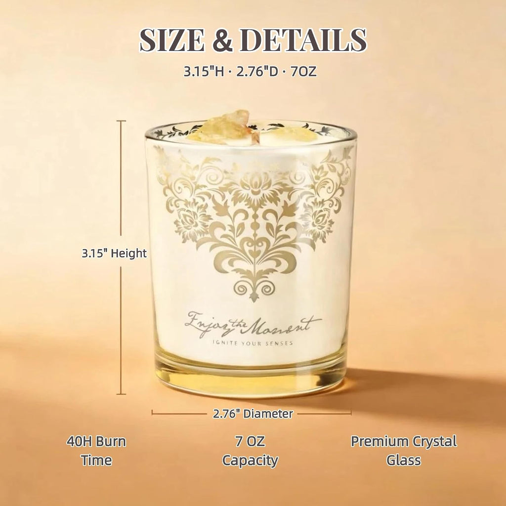 Luxury Candle Gift Set for Women, 3x7oz, Trimmer & Snuffer Lid - Set of 5