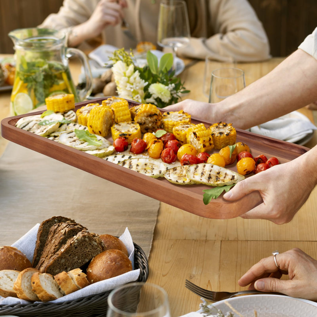 Large Wooden Tray for Party Food Charcuterie Boards Wood Serving Platters