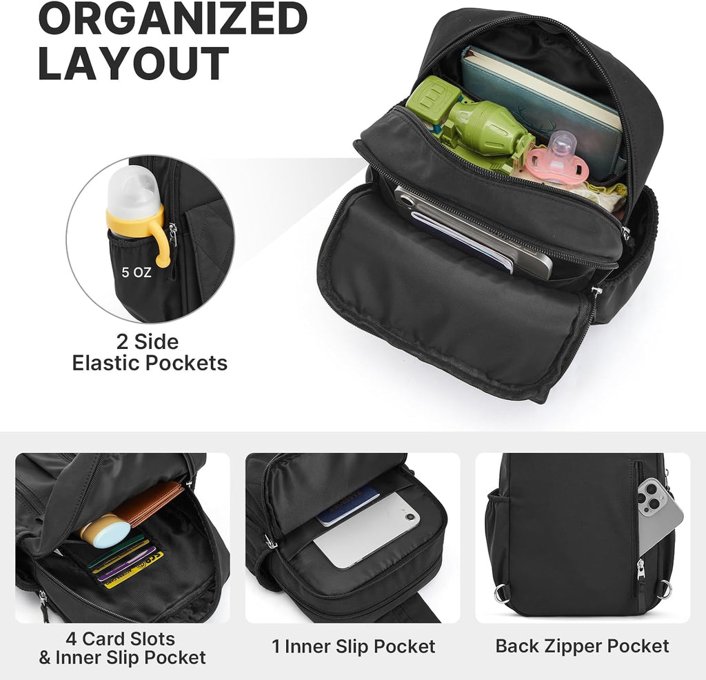 Small Diaper Bag Backpack for Women, Mini Crossbody Diaper Bag Purse