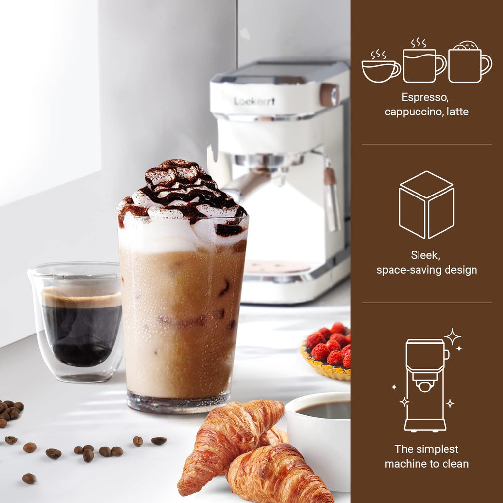 Espresso Machine, Expresso Coffee Machines, 20 Bar Cafetera Espresso with Milk Frother Steam Wand, Compact Small