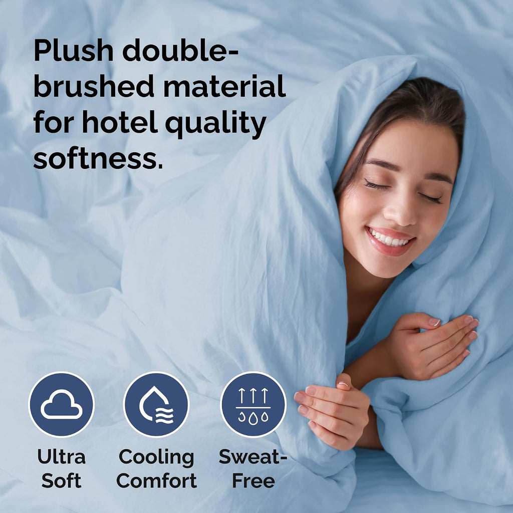 Duvet Cover Full Set - Extra Soft Full Duvet Cover 80" 90" with 2 Pillow Shams for Women, Men, Kids & Teens - Hotel