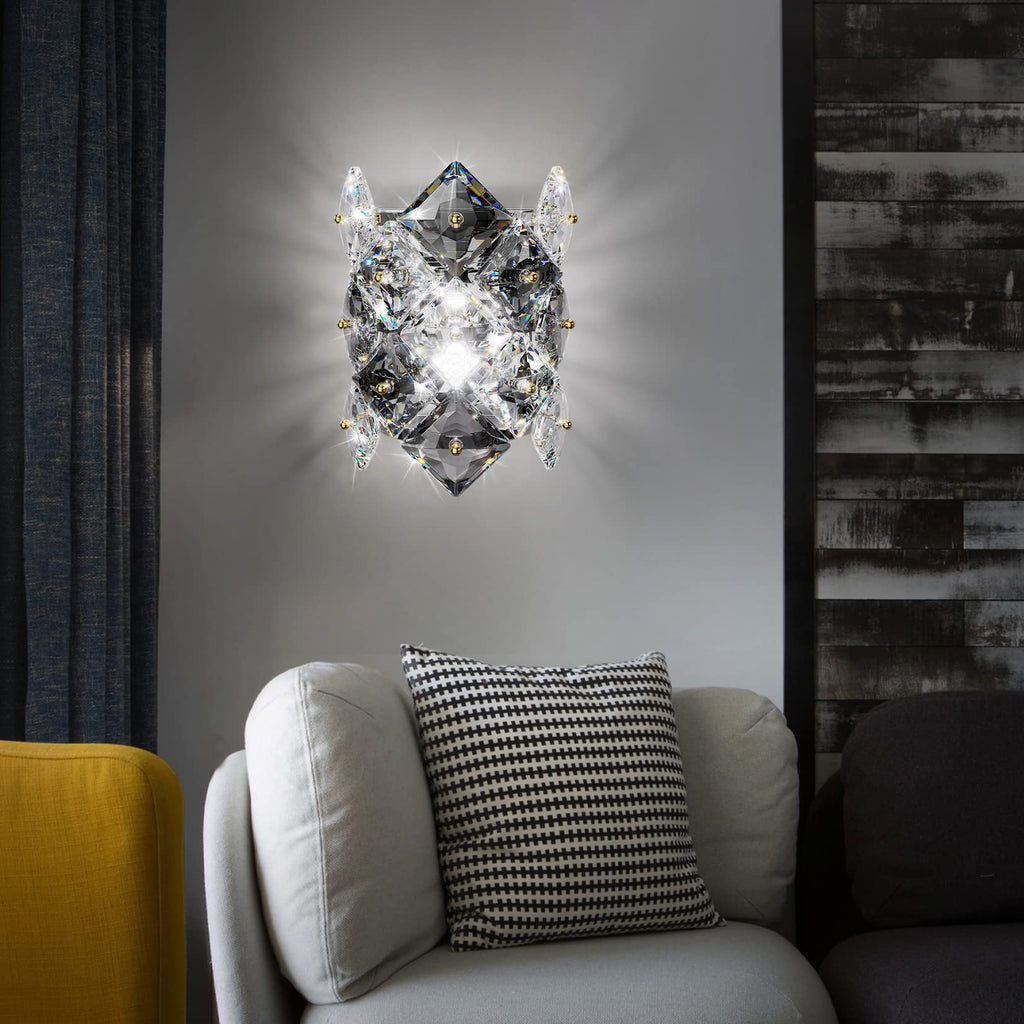 Modern Crystal Wall Sconces,Chrome Wall Light Fixtures,Luxury Indoor Wall Lamp,K9 Crystal Vanity Wall Mount