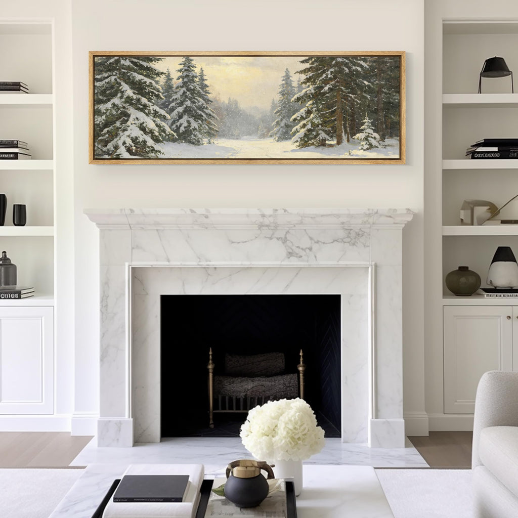 Large Framed Canvas Print Wall Christmas City