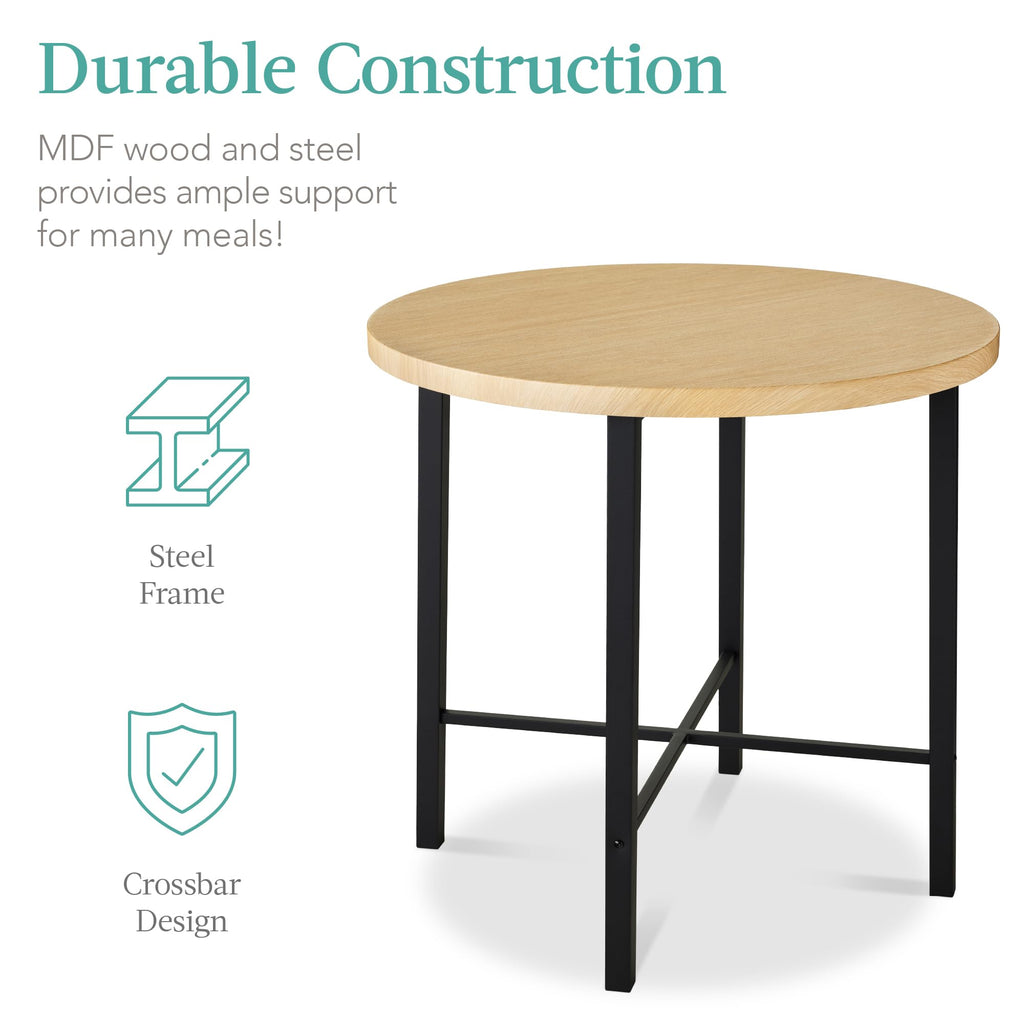 Choice Products 5-Piece Modern Round Counter Height Dining Set Kitchen, Dining Room w/ 4 Chairs, 1.5in Thick Table