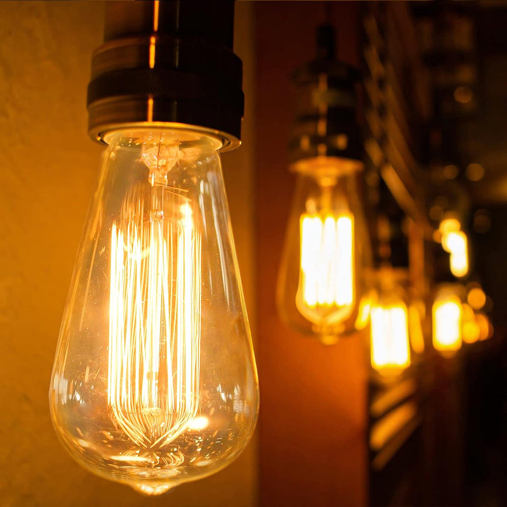 60 Watt Incandescent Edison Light Bulbs, Vintage Dimmable E26 Bulbs, ST58 2200K Warm White Antique 260LM E26 Medium