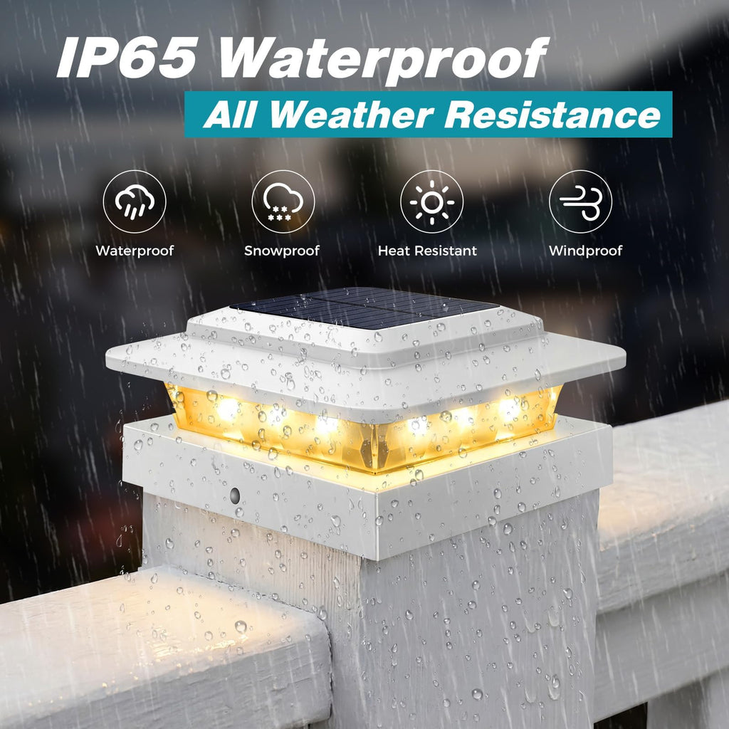 Solar Post Cap Lights Outdoor 10 Pack, 3 Color Temps&2 Brightness