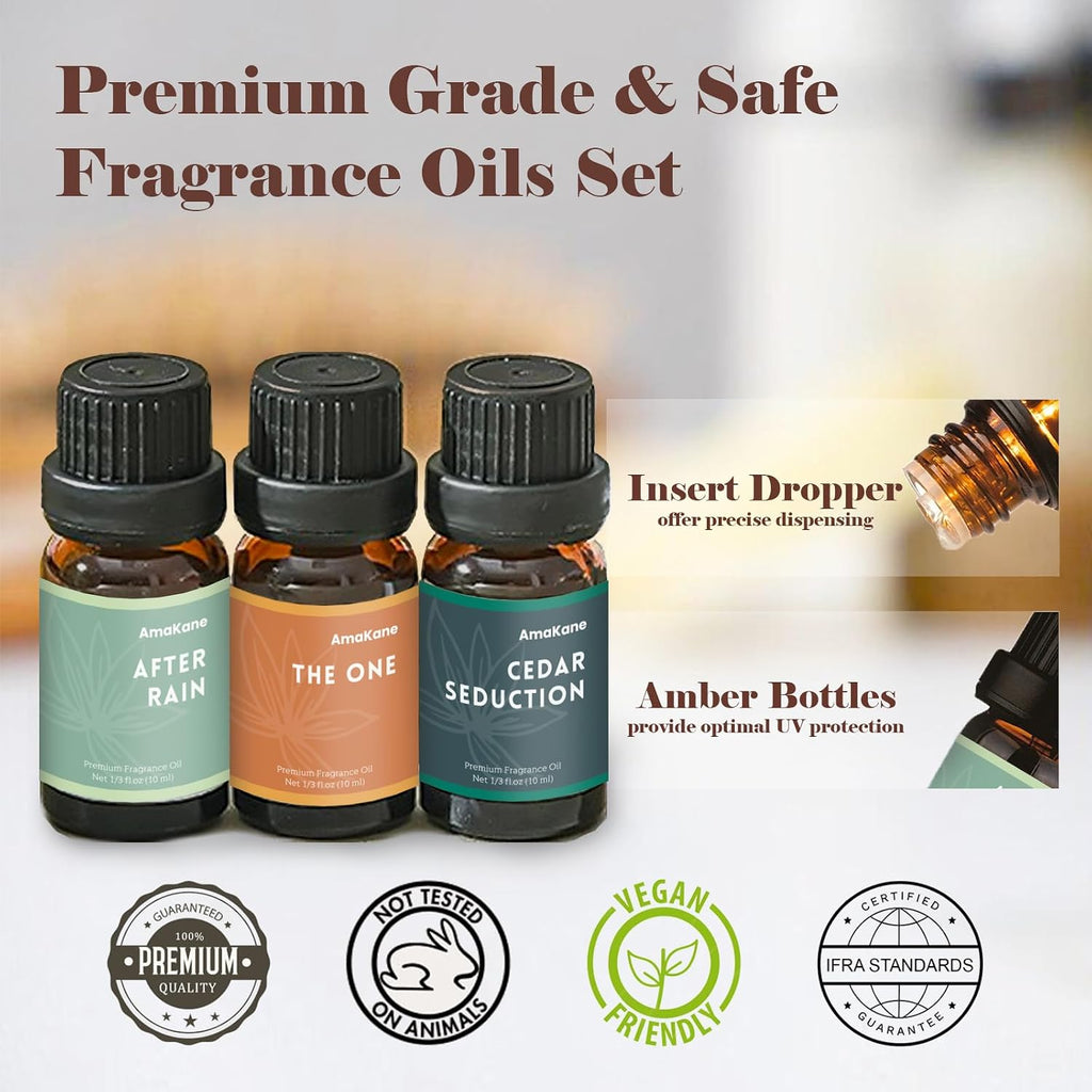 Hotel Scent Diffuser Oil, Hotel Fragrance Oils, Essential Oils for Diffuser, Fragrance Oil for Candle Making, Soap - Set of 6